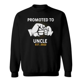 Mens Promoted To Uncle 2022 First Father's Day New Uncle Fist Bump Sweatshirt | Mazezy