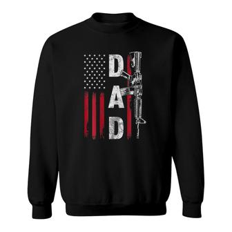 Mens Proud Dad Daddy Gun Rights Ar-15 American Flag Father's Day Sweatshirt | Mazezy CA