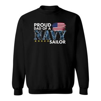 Mens Proud Dad Of A Navy Sailor Sweatshirt | Mazezy