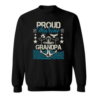 Mens Proud Marine Grandpa - Granddad Papa Pops Sweatshirt | Mazezy