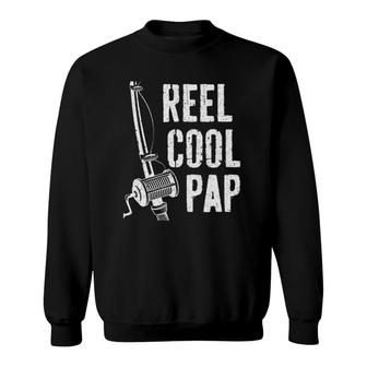 Mens Reel Cool Pap Fishing Daddy Father's Day Gif Sweatshirt | Mazezy