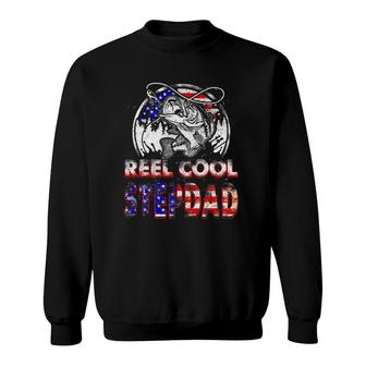 Mens Reel Cool Stepdad Fishing Gift For Fathers Day Sweatshirt | Mazezy