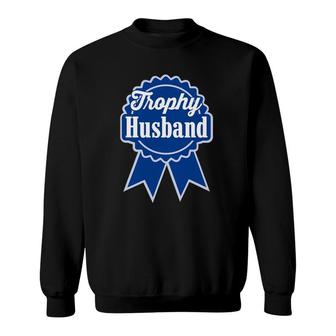 Mens Trophy Husband Retro Ribbon Style Sweatshirt | Mazezy