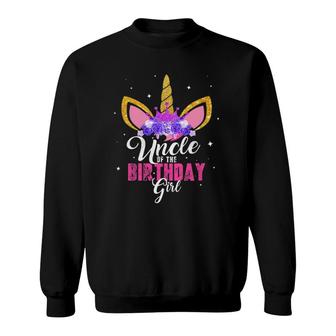 Mens Uncle Of The Birthday Girl Unicorn Birthday Princess Sweatshirt | Mazezy