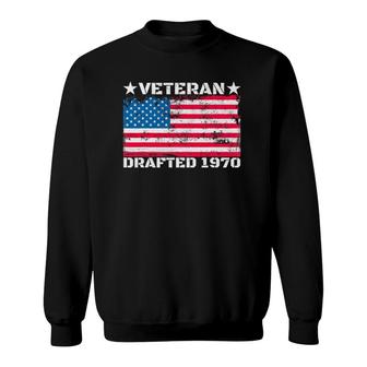 Mens Us Military Veteran Drafted 1970 Vietnam War American Flag Sweatshirt | Mazezy