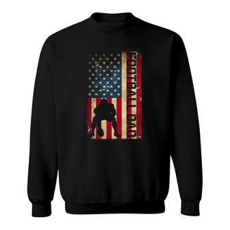 Mens Usa Flag Football Dad - Pittsburgh Lineman Fathers Day Gift Sweatshirt | Mazezy
