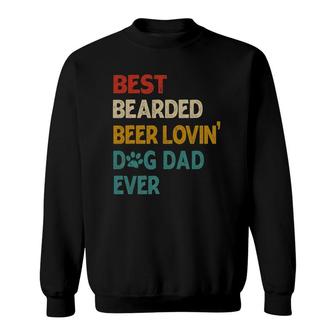 Mens Vintage Best Bearded Beer Lovin Dog Dad Sweatshirt | Mazezy