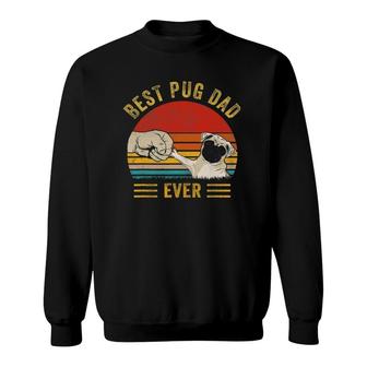 Mens Vintage Best Pug Dad Ever , Pug Lover Father's Day Sweatshirt | Mazezy DE