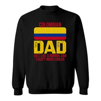 Mens Vintage Colombian Dad Colombia Flag Design For Father's Day Sweatshirt | Mazezy