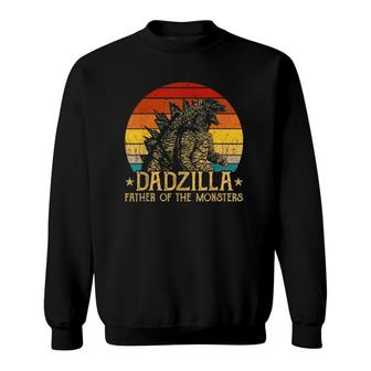 Mens Vintage Dadzilla Father Of The Monsters Retro Sunset Sweatshirt | Mazezy