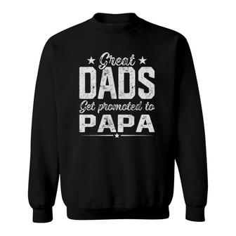 Mens Vintage Greatest Dads Get Promoted To Papa Father's Day Sweatshirt | Mazezy AU