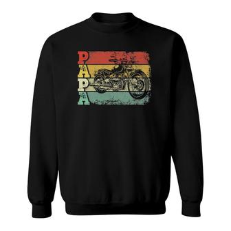 Mens Vintage Motorcycle Papa Biker Motorcycle Rider Father's Day Sweatshirt | Mazezy