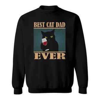 Mens Vintage Retro Best Cat Dad Ever Sweatshirt