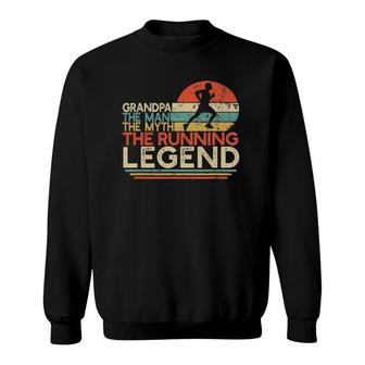 Mens Vintage Running Grandpa Man Myth Legend Marathon Runner Gift Sweatshirt | Mazezy