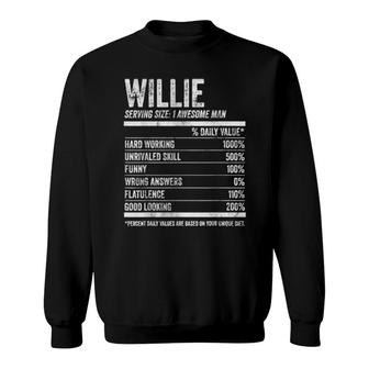 Mens Willie Nutrition Personalized Name Name Facts Sweatshirt | Mazezy