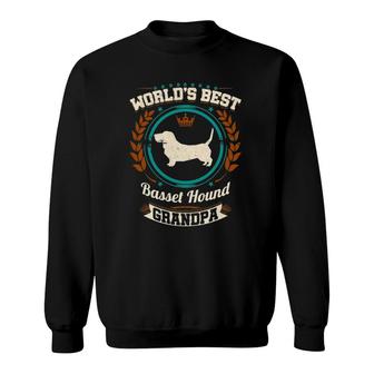 Mens World's Best Basset Hound Grandpa Granddog Sweatshirt | Mazezy