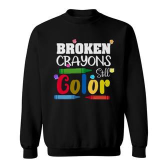 Mental Health Awareness Gebrochene Buntstifte In Stilvoller Farbe Sweatshirt | Mazezy