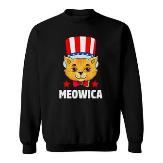 Meowica Cat 4Th Of July Patriotic American Kitty Sweatshirt | Mazezy