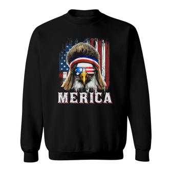 Merica Eagle Mullet 4Th Of July American Flag Stars Stripes Sweatshirt