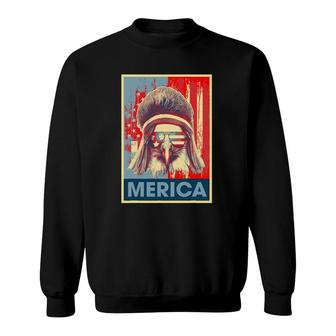 Merica Eagle Mullet 4Th Of July Vintage American Us Flag Sweatshirt | Mazezy