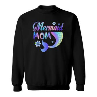 Mermaid Mom Funny Mermaid Mother Matching Party Sweatshirt | Mazezy