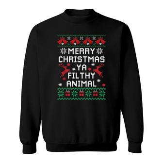 Merry Christmas Animal Filthy Ya Christmas Xmas Sweatshirt | Mazezy