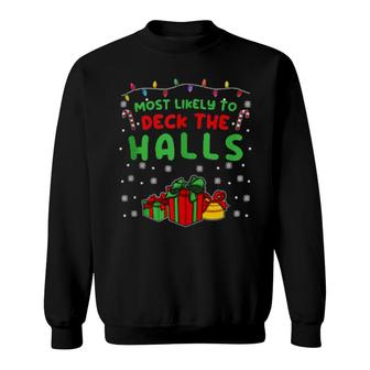 Merry Christmas Family Matching Holiday Xmas Deck The Halls Sweatshirt | Mazezy