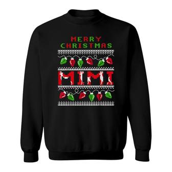 Merry Christmas Mimi Light Ugly Christmas Pajamas Sweatshirt | Mazezy
