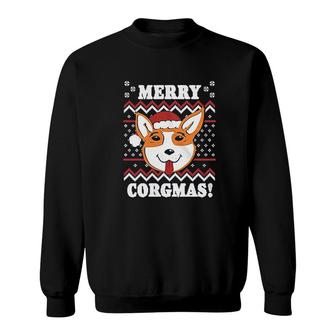 Merry Corgmas Funny Corgi Graphic Dog Ugly Christmas Sweatshirt - Thegiftio UK