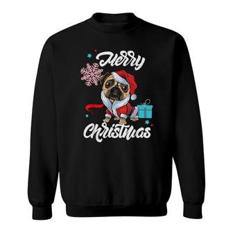 Merry Pugging Christmas Pug Dog Owner Santa Xmas Sweatshirt | Mazezy