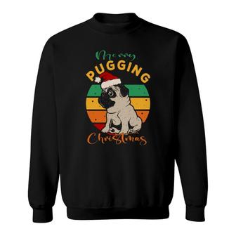 Merry Pugging Christmas Pug Santa Hat Retro Sunset Sweatshirt | Mazezy