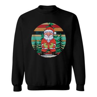 Merry Xmas Santa Retro Christmas Tree Cute Santa Claus Sweatshirt | Mazezy