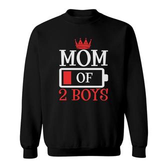 Mom Of 2 Boys Queen Battery Loading Mother's Day Sweatshirt | Mazezy
