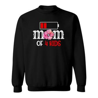 Mom Of 4 Kids Mother's Day Sweatshirt | Mazezy