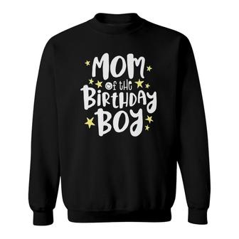 Mom Of The Birthday Boy Funny Mother Mama Family Matching Premium Sweatshirt | Mazezy