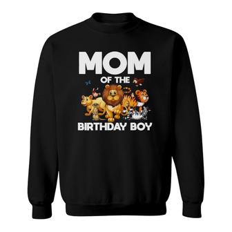 Mom Of The Birthday Boy Jungle Zoo Safari Animal Lovers Sweatshirt | Mazezy
