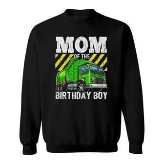 Mom Of The Birthday Boy Matching Garbage Truck Party Sweatshirt | Mazezy