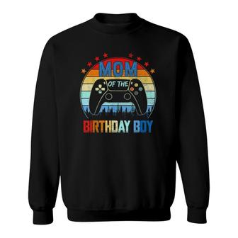 Mom Of The Birthday Boy Vintage Video Gamer Birthday Sweatshirt | Mazezy