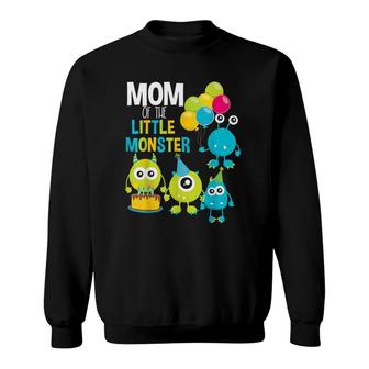 Mom Of The Little Monster Birthday Toddler Boy Girl Family Sweatshirt | Mazezy UK