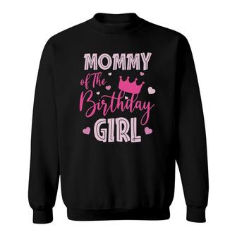 Mommy Of The Birthday Girl Cute Pink Matching Family Sweatshirt | Mazezy