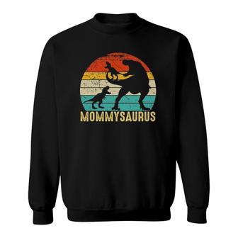 Mommysaurus T Rex Mommy Dinosaur 2 Kids Matching Family Sweatshirt | Mazezy