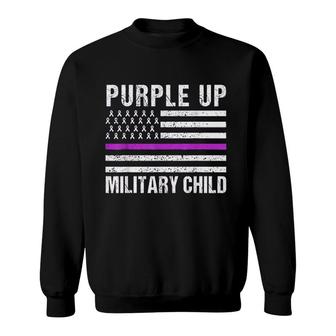 Month Of The Military Child Purple Up For Military Kids Graphic Sweatshirt - Seseable