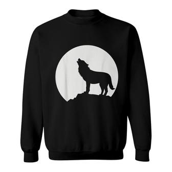 Moon Howling Wolf Sweatshirt | Mazezy