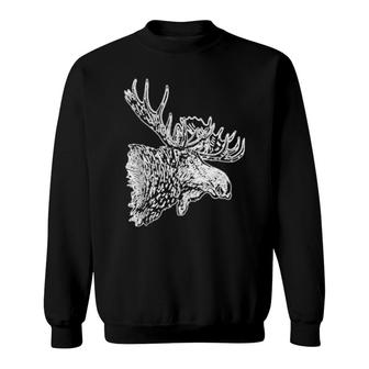 Moose Head And Antlers Sweatshirt | Mazezy