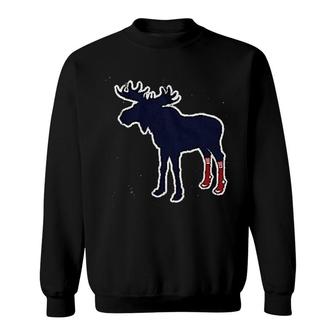 Moose With Socks Boston Sweatshirt | Mazezy