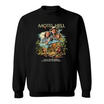 Motel Hell It Takes All Kinds Of Critters To Make Farmer Vincent Fritters Sweatshirt | Mazezy UK