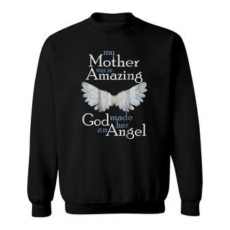 Mother Guardian Angel Memorial Gift With Angel Wings Sweatshirt | Mazezy