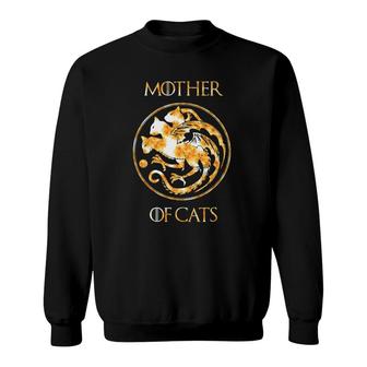 Mother Of Cats With Floral Art Best Mom Gift Sweatshirt | Mazezy