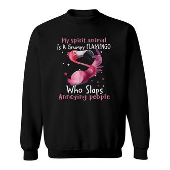 Mother's Day My Spirit Animal Is A Grumpy Flamingo Lover Sweatshirt | Mazezy