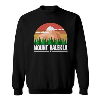 Mount Halekla National Park Vintage Retro Sunset Travel Adventure Sweatshirt - Thegiftio